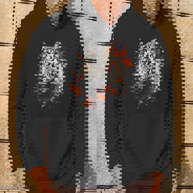 Arte De Tigre Otoño Hojas Zoo Animal Tigre Sudadera Estilo de vida