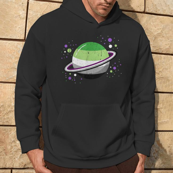 Asexual Aromantic Space Planet Vintage Hoodie Lifestyle