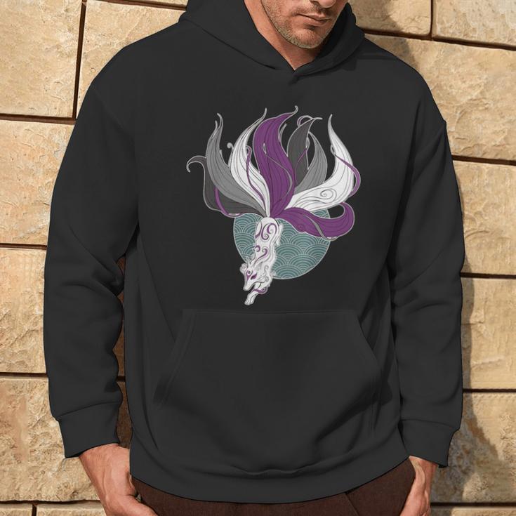 Asexual Kitsune Ace Pride Flag Demisexual Anime Furry Fox Hoodie Lifestyle