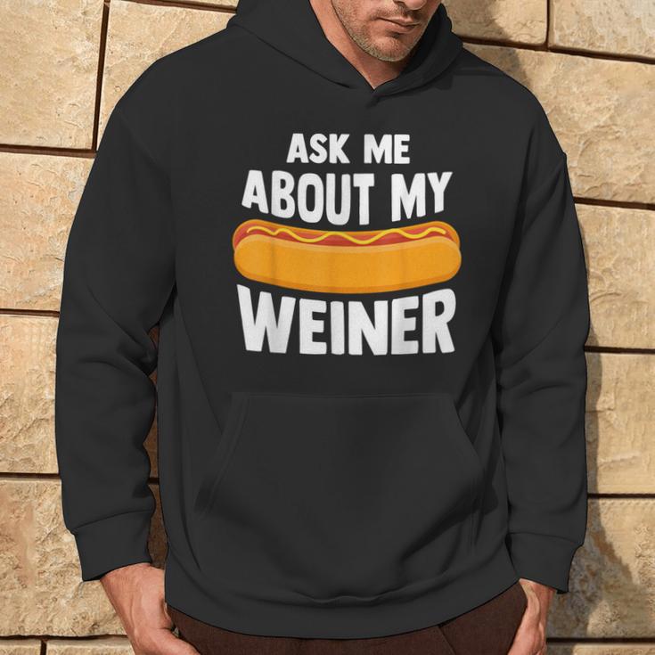 Ask Me About My Weiner Dog Hotdog Sandwich Dachshund Lover Hoodie Lifestyle