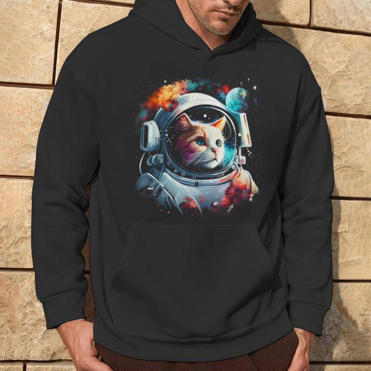 Astronaut Cat Or Space Cat On Galaxy Cat Lover Hoodie Lifestyle