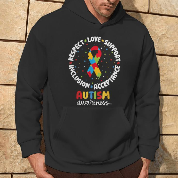 Autism Awareness Respect Love Support Acceptance Inclusion Hoodie Lifestyle