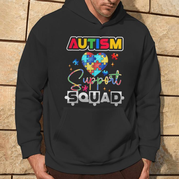 Autism Awareness Autism Squad Support Team Colorful Puzzle Hoodie Lifestyle