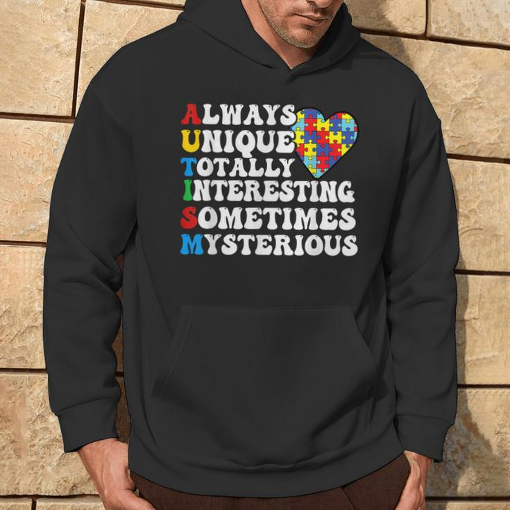 Autism Awareness Support Saying With Puzzle Pieces Hoodie Lifestyle