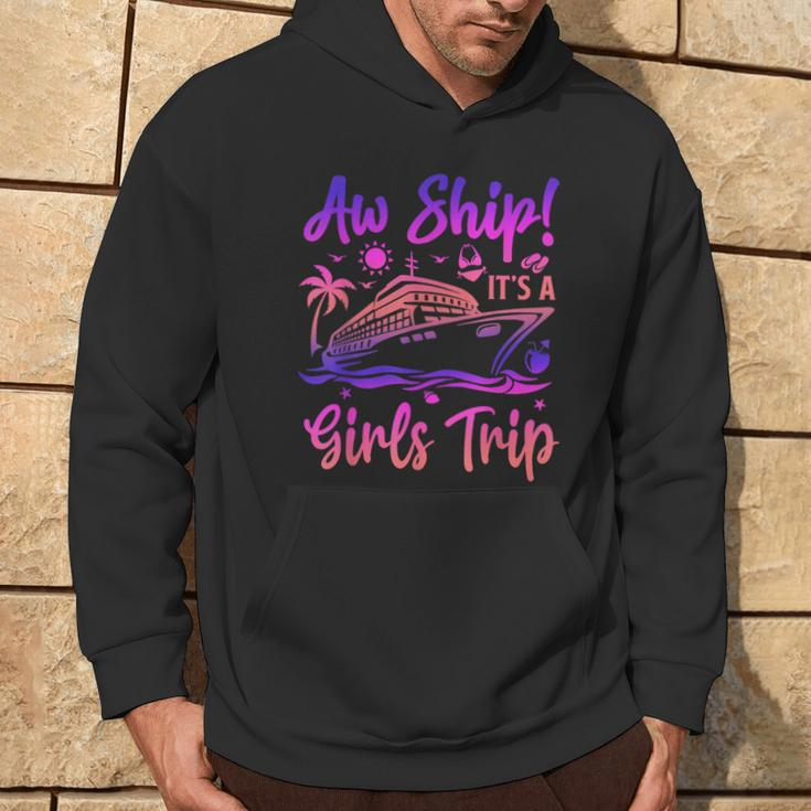 Aw Ship It's A Girls Trip Cruise 2024 Vacation Matching Hoodie Lifestyle