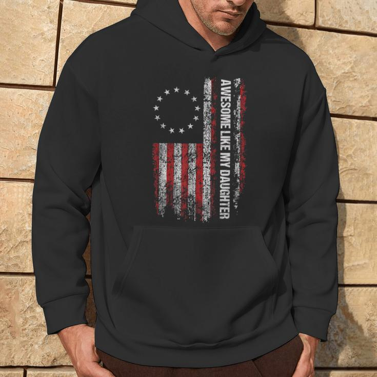 Awesome Like My Daughter Fathers Day Dad Usa Flag Hoodie Lifestyle