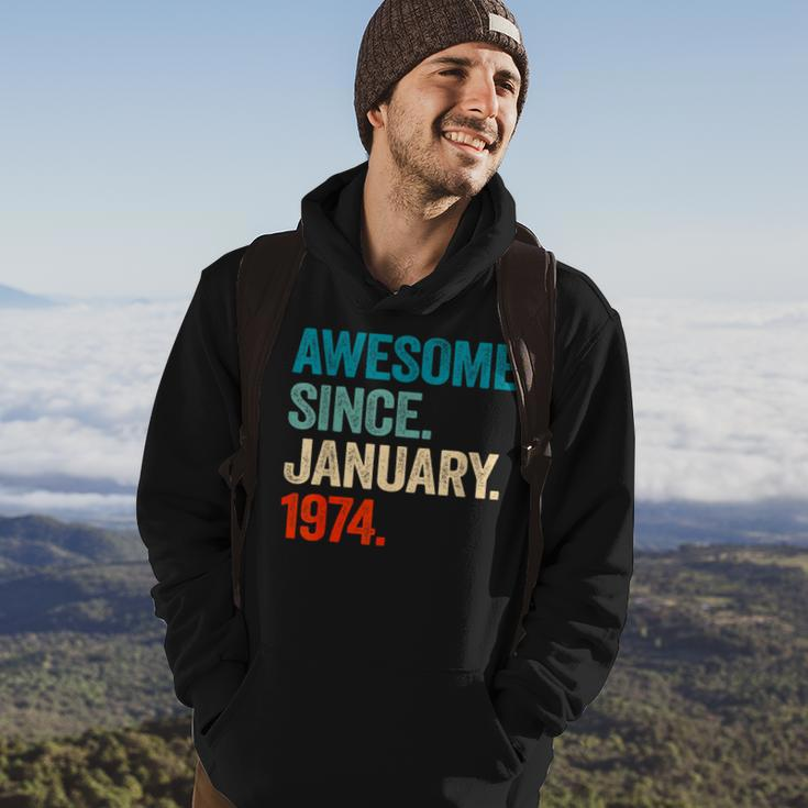 Awesome Since January 1974 50Th Birthday 50 Years Old Hoodie Lifestyle