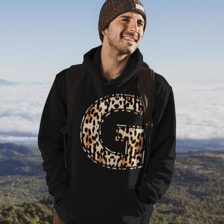 Awesome Letter G Initial Name Leopard Cheetah Print Hoodie Lifestyle