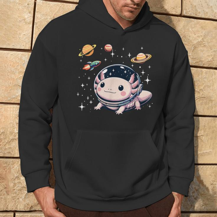 Axolotl Kawaii Cute Axolotls Astronaut Planets Space Hoodie Lifestyle