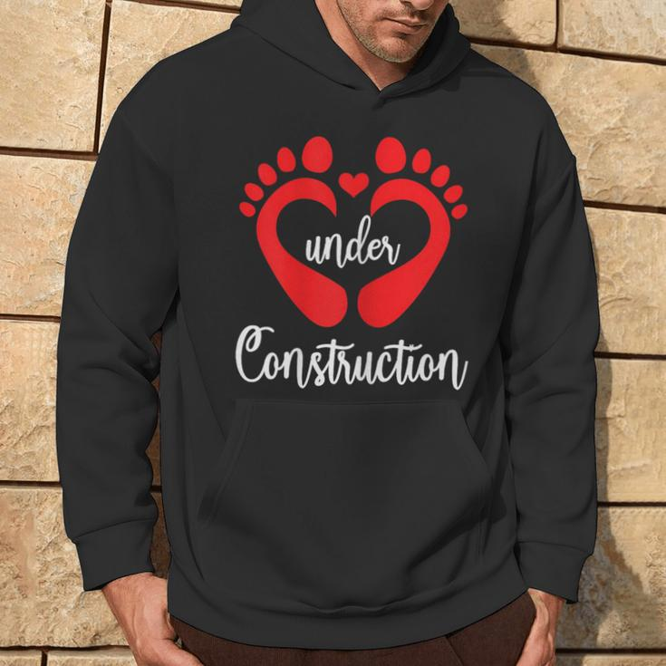 Baby Under Construction Baby Feet Heart Pregnant Maternity Hoodie Lifestyle