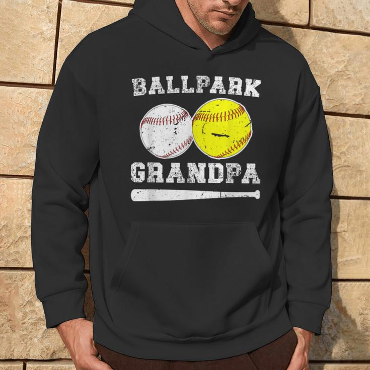 Ballpark Grandpa Softball Baseball Grandpa Of Ballers Hoodie Lifestyle