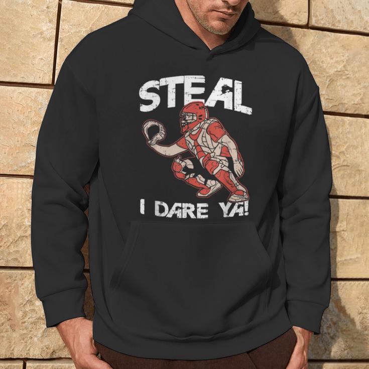 Baseball Catcher Steal I Dare Ya Hoodie Lifestyle