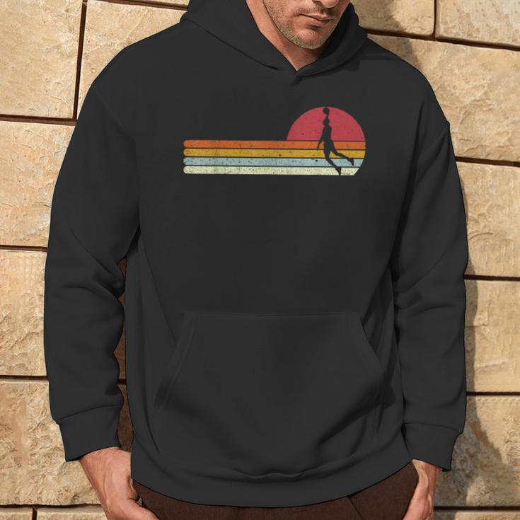 Basketball Sunset Vintage Retro Distressed Hoodie Lifestyle