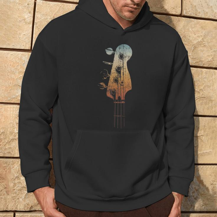 Bass Guitar Vintage Retro Headstock Bassist And Bass Player Hoodie Lifestyle