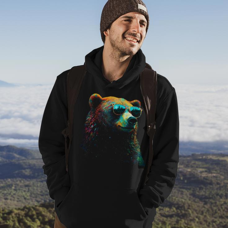 Bear Sunglasses Animal Colourful Forest Animals Bear Hoodie Lifestyle
