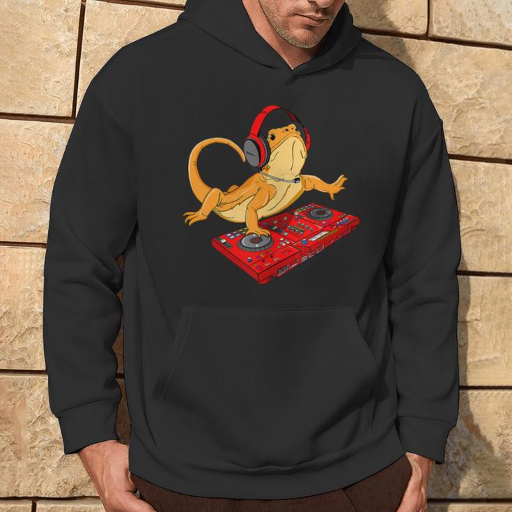 Bearded Dragon Dj Sound Tech Red Headphone Music Lizard Hoodie Lifestyle