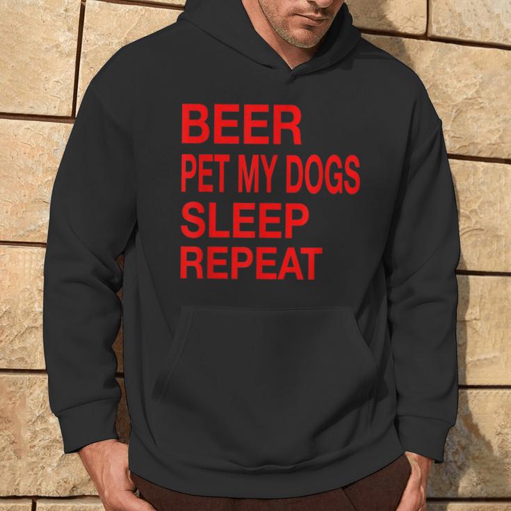 Beer Pet Dogs Sleep Repeat Red LDogLove Hoodie Lifestyle