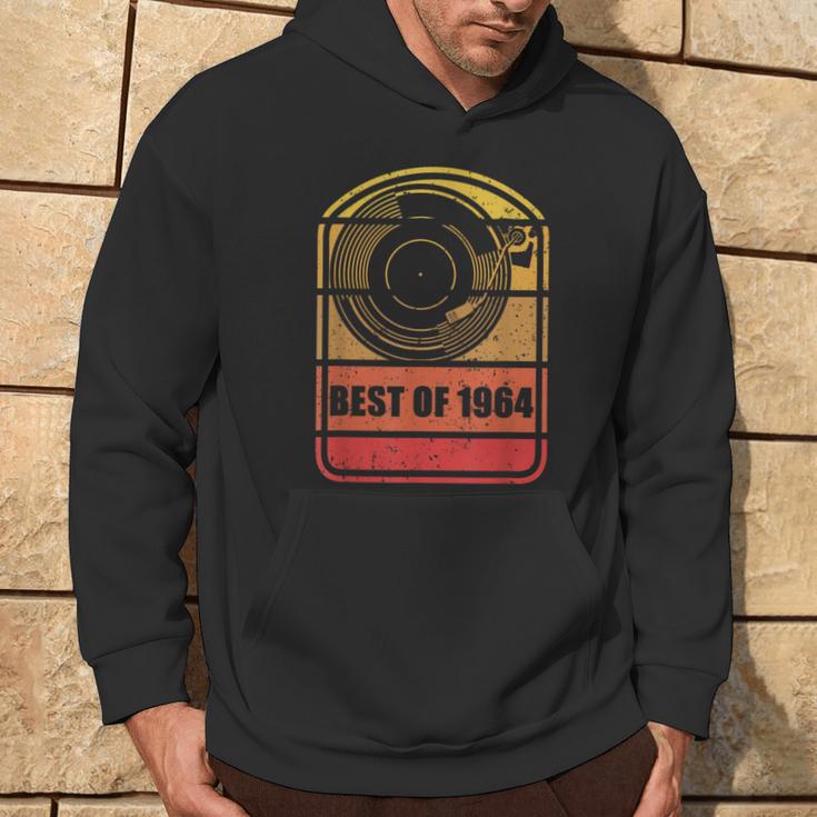 Best Of 1964 60Th Birthday Vintage Vinyl Record Player Retro Hoodie Lifestyle