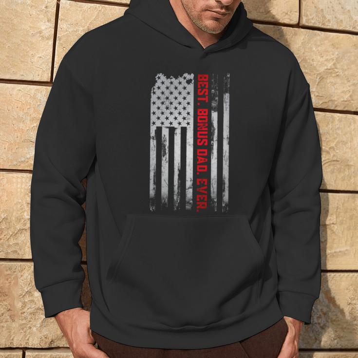 Best Bonus Dad Ever Amerikanische Usa-Flaggeatertagsgeschenk Papa Kapuzenpullover Lebensstil