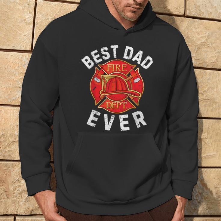 Best Dad Ever Dept Symbol Fireman Firefighter Fathers Day Hoodie Lifestyle