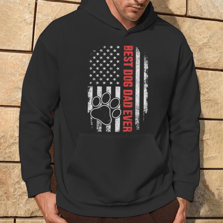 Best Dog Dad Ever Us American Flag For Fathers Day Birthday Hoodie Lifestyle