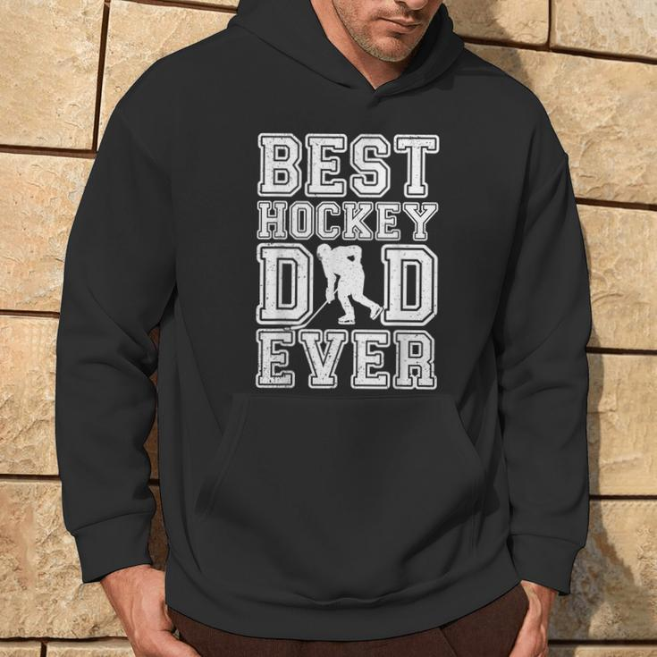 Best Hockey Dad Ever Father's Day Ice Hockey Vintage Daddy Hoodie Lifestyle