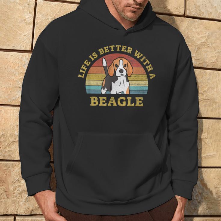 Bester Beagle Retrointage Dog Puppy Lover Kapuzenpullover Lebensstil