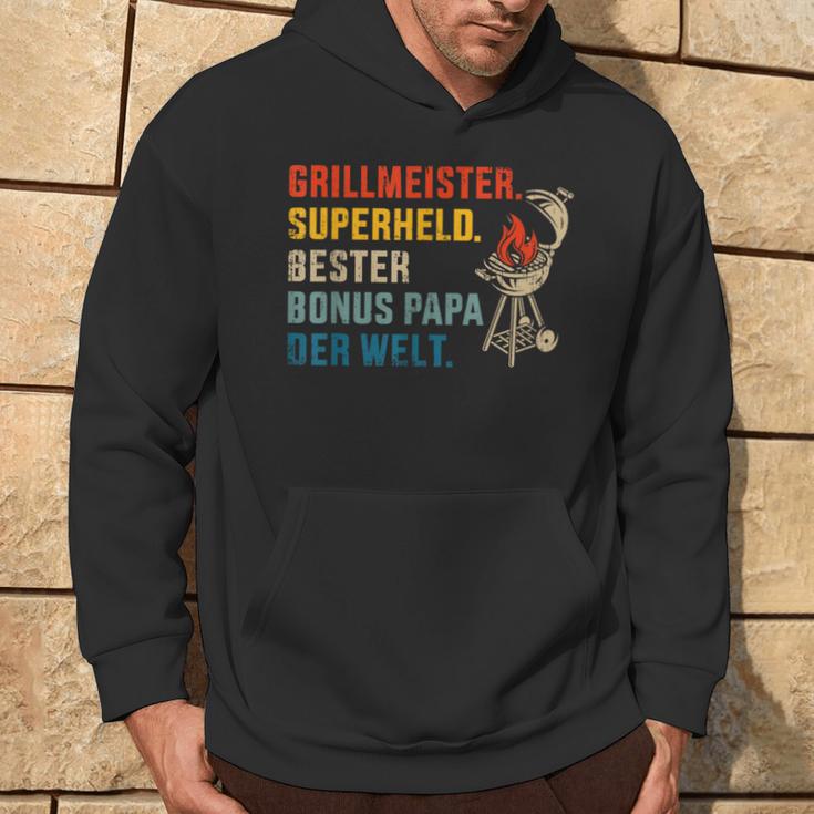 Bester Bonus Papa Superheld Grillmeister Zumatertag Kapuzenpullover Lebensstil