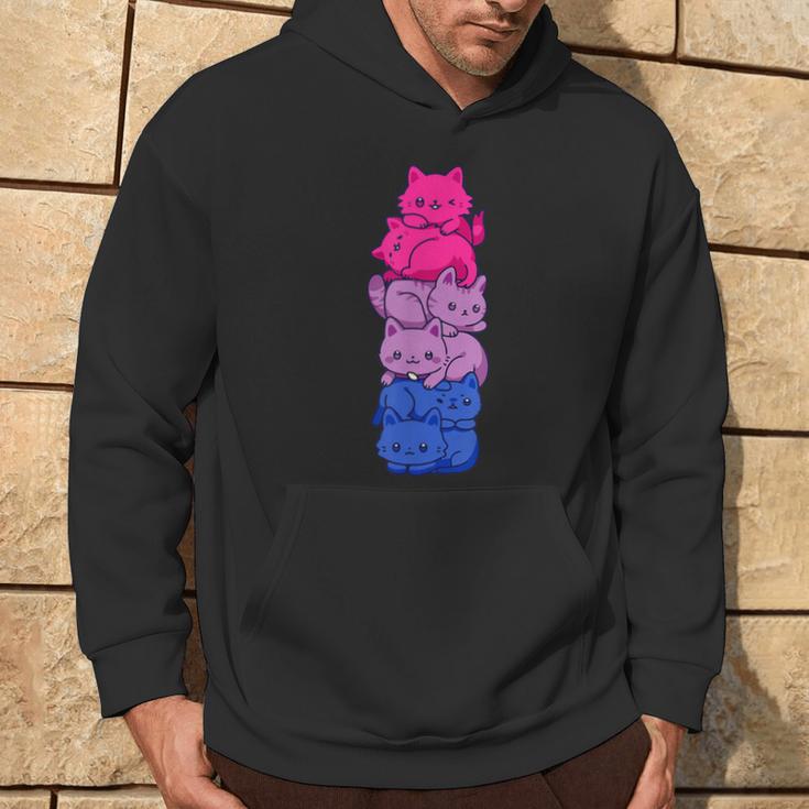 Bi Pride Cat Lgbt Bisexual Flag Cute Kawaii Cat Hoodie Lebensstil