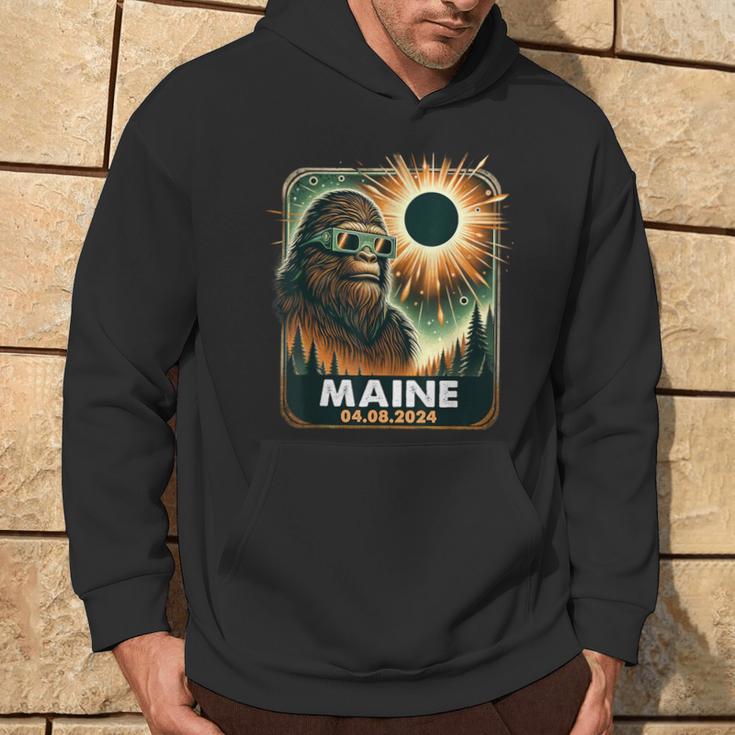 Bigfoot Maine Total Solar Eclipse 2024 Eclipse Glasses Hoodie - Seseable