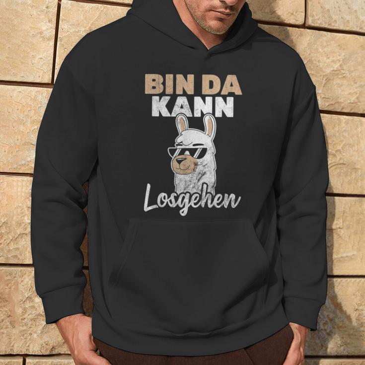 Bin Da Kann Losgehen Lama Alpaca Kapuzenpullover Lebensstil