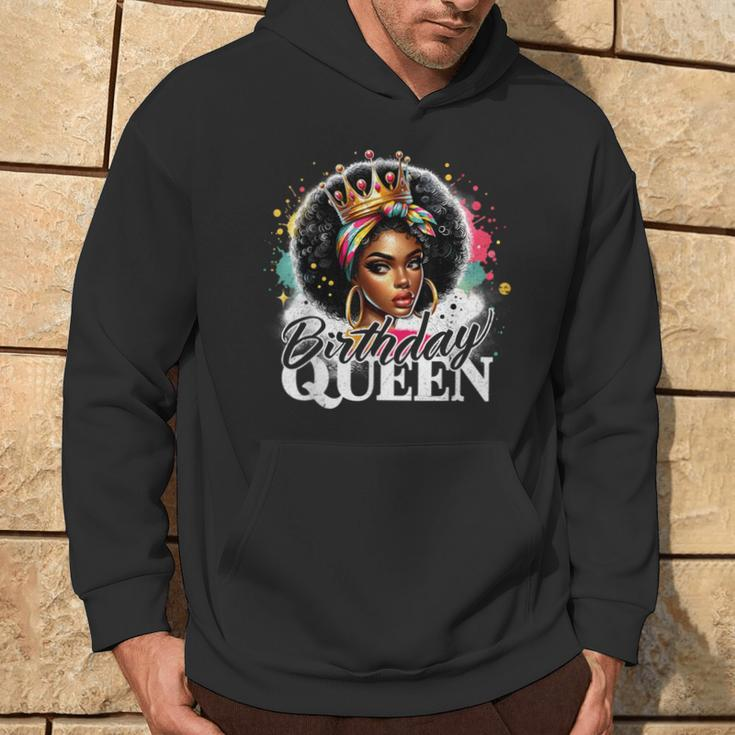 Birthday Queen Happy Birthday African American Afro Queen Hoodie Lifestyle