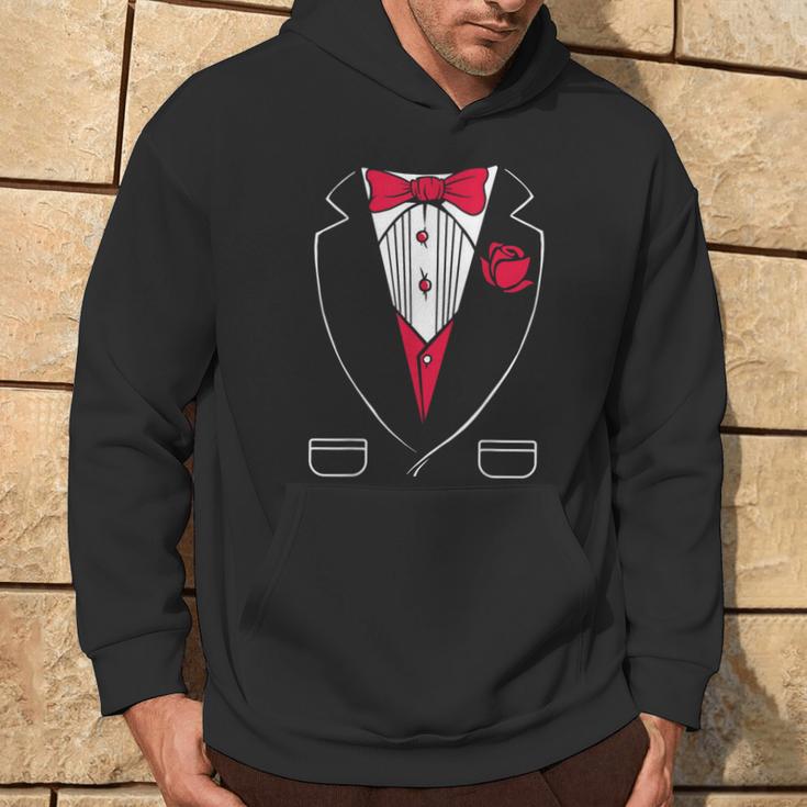 Black And White Tuxedo Bow Tie Tuxedo White Mens Hoodie Lifestyle