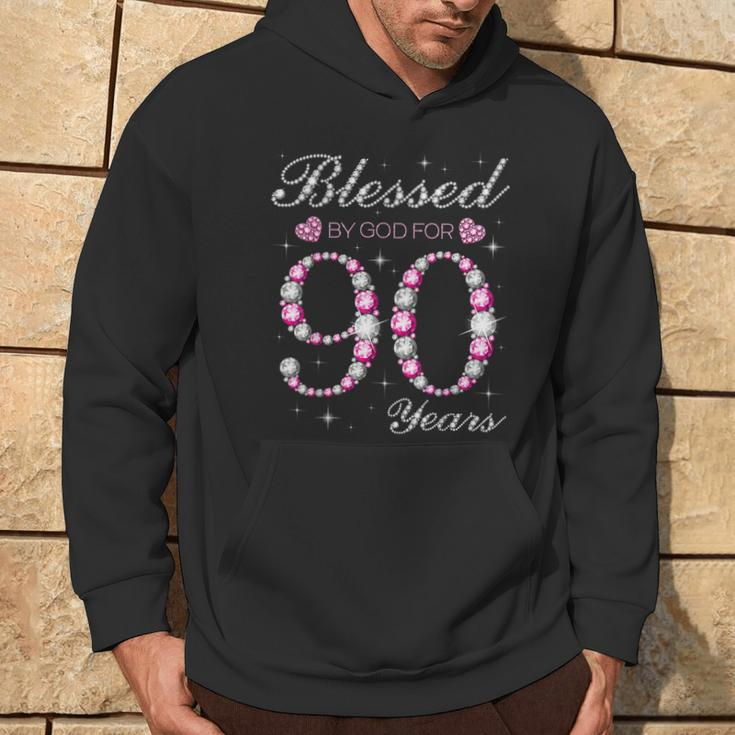 Blessed By God For 90 Years Old 90Th Birthday Party B-Day Hoodie Lifestyle