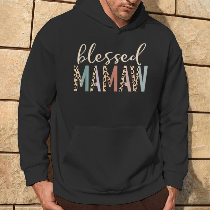 Blessed Mamaw Cute Leopard Print Hoodie Lifestyle