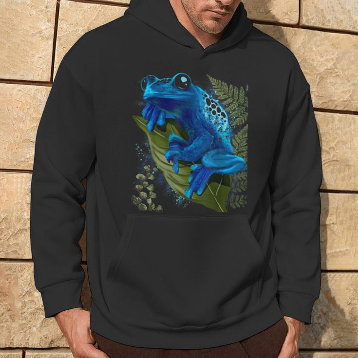 Blue Poison Dart Frog Colored Exotic Animal Amphibian Pet Hoodie Lifestyle
