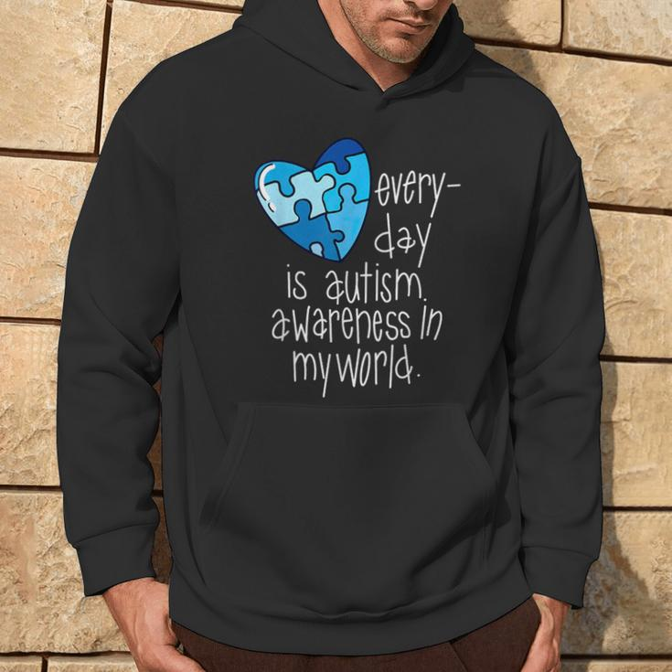 Blue Puzzle Heart Hoodie Lifestyle