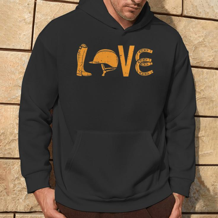 Boots Helmet Horseshoe Love Riding Horse Lover Equestrian Hoodie Lifestyle