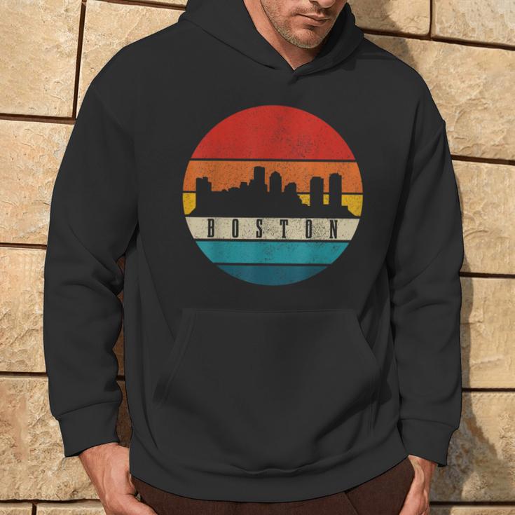 Boston Massachusetts Skyline Pride Vintage Boston Hoodie Lifestyle