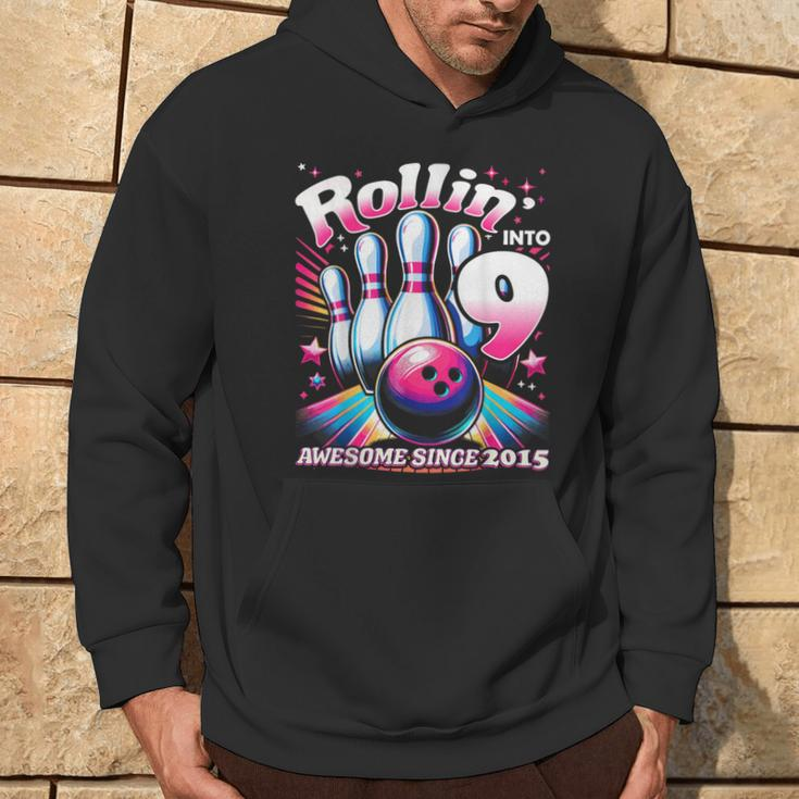 Bowling Party Rollin' 9 Awesome 2015 9Th Birthday Girls Hoodie Lifestyle