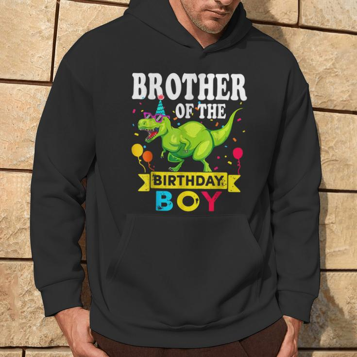 Brother Of The Birthday Boy T-Rex Rawr Dinosaur Hoodie Lifestyle