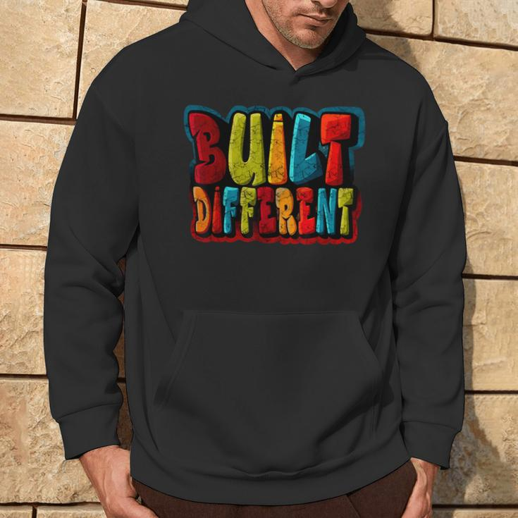 Built Different Graffiti Lover In Mixed Color Hoodie Lifestyle