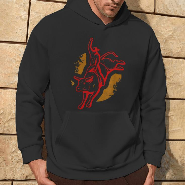 Bull Riding Rodeo Country Ranch Cowboy Bull Rider Hoodie Lifestyle