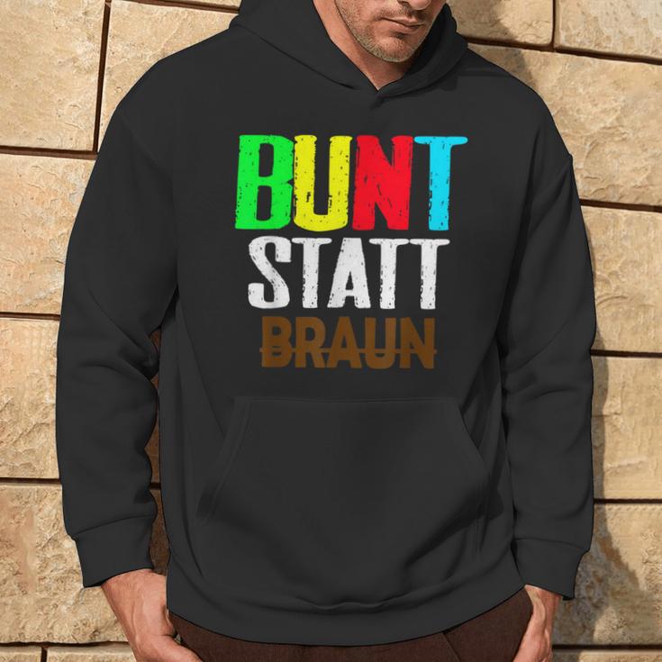 Bunt Statt Braun Hoodie, Farbblock-Schrift Design, Schwarzes Tee Lebensstil