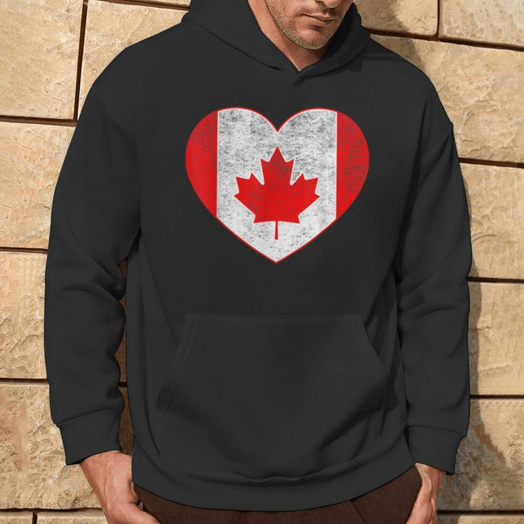 Canada Flag Heart Canadian Roots Americans Love Maple Hoodie Lifestyle