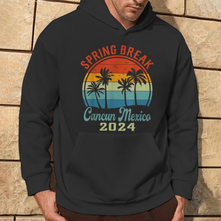 Cancun Mexico 2024 Spring Break Family School Vacation Retro Hoodie Lifestyle