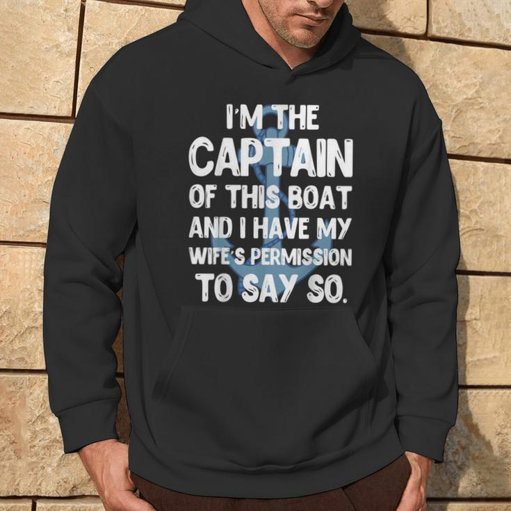 Captain Boater Boating Pontoon Summer Vacation Hoodie Lifestyle