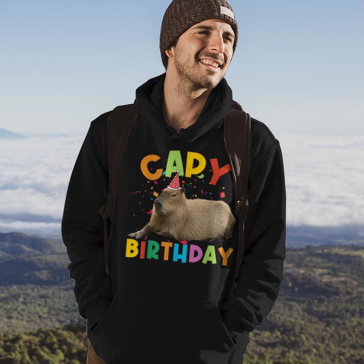 Capy Birthday Capybara Animals Boys Girls Birthday Hoodie Lifestyle