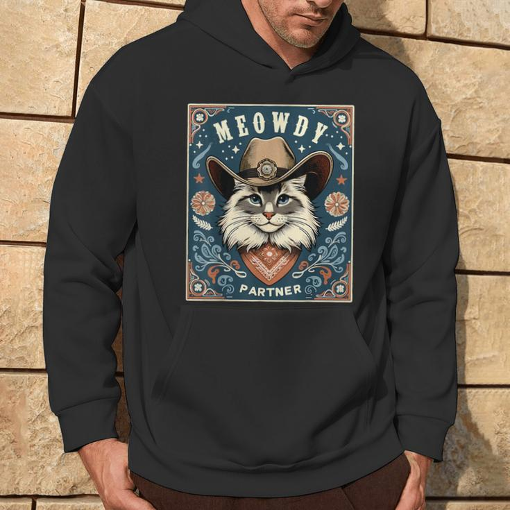 Cat Cowboy Mashup Meowdy Partner Poster Western Hoodie Lifestyle