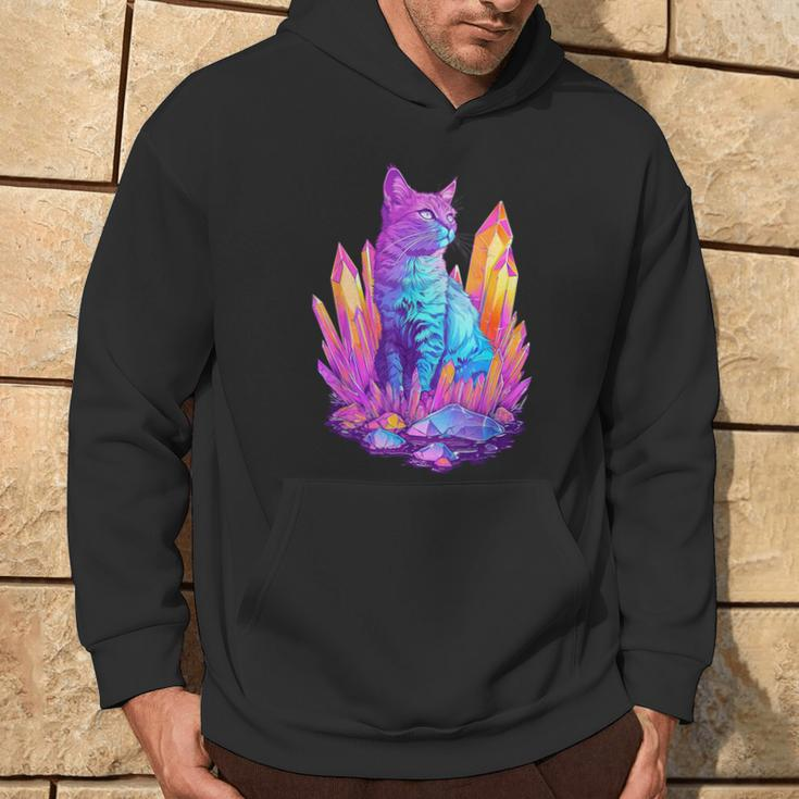 Cat With Crystals Hoodie Lifestyle